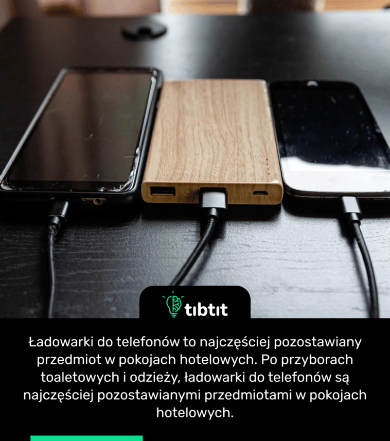 Ładowarki do telefonów to najczęściej pozostawiany przedmiot w pokojach hotelowych. Po przyborach toaletowych i odzieży, ładowarki do telefonów są najczęściej pozostawianymi przedmiotami w pokojach hotelowych.