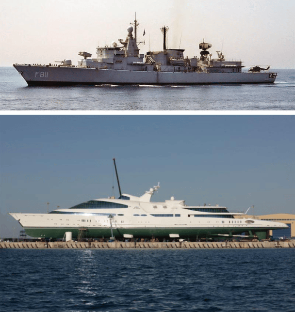 Pierwotnie zbudowany jako HNLMS Piet Hein, okręt wojenny został później przekształcony w superjacht