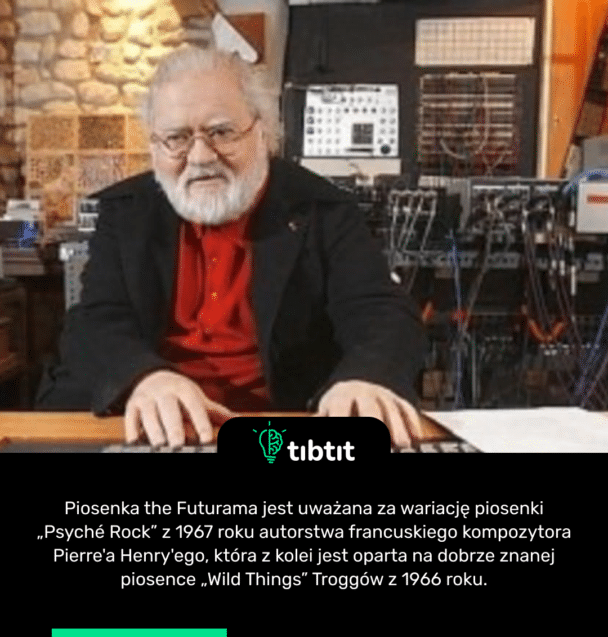 Piosenka the Futurama jest uważana za wariację piosenki „Psyché Rock” z 1967 roku autorstwa francuskiego kompozytora Pierre'a Henry'ego, która z kolei jest oparta na dobrze znanej piosence „Wild Things” Troggów z 1966 roku.