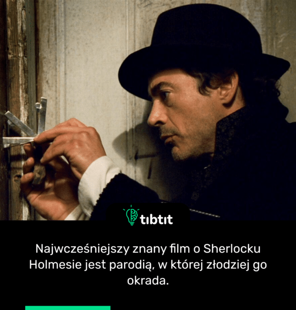 Najwcześniejszy znany film o Sherlocku Holmesie jest parodią, w której złodziej go okrada.