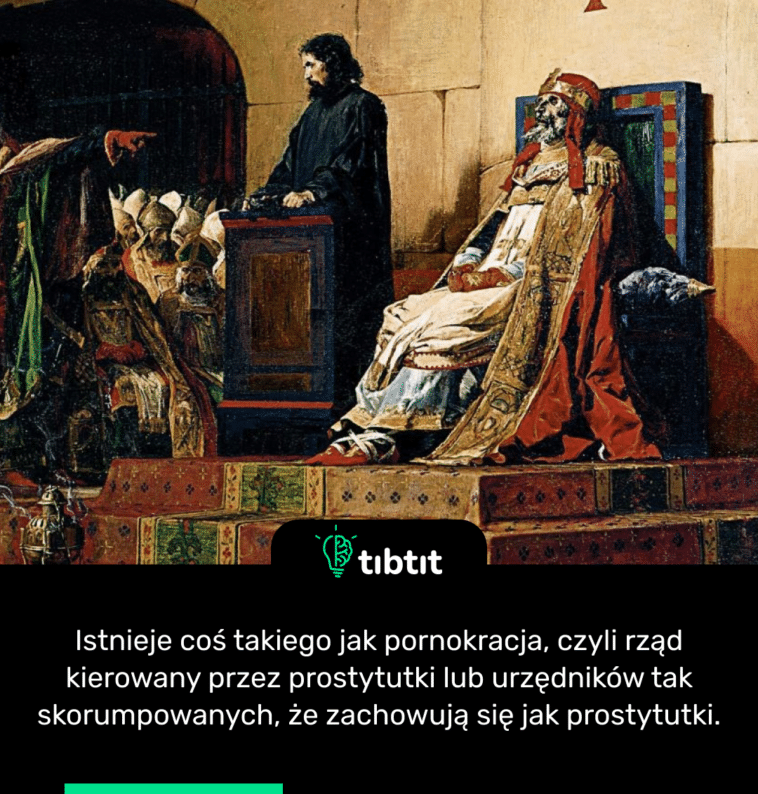 Istnieje coś takiego jak pornokracja, czyli rząd kierowany przez prostytutki lub urzędników tak skorumpowanych, że zachowują się jak prostytutki.