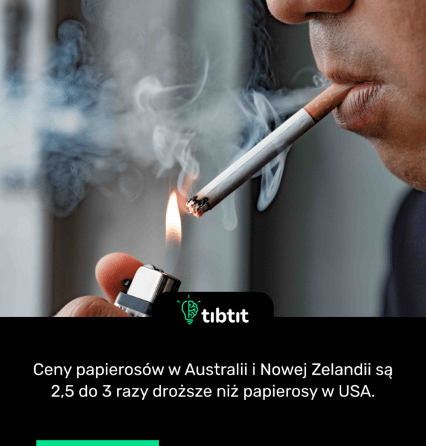 Ceny papierosów w Australii i Nowej Zelandii są 2,5 do 3 razy droższe niż papierosy w USA.
