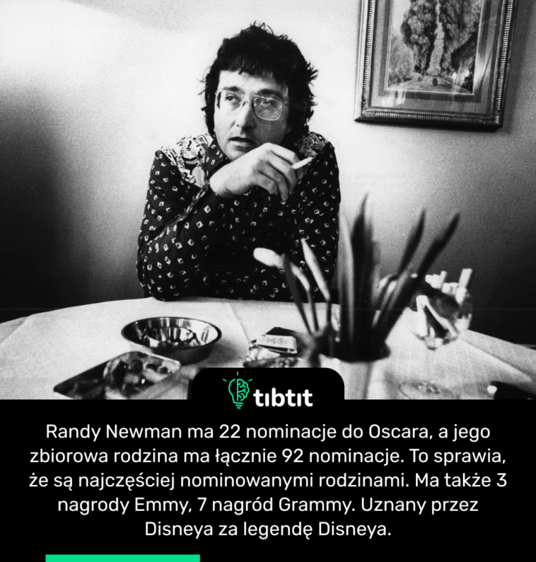 Randy Newman ma 22 nominacje do Oscara, a jego zbiorowa rodzina ma łącznie 92 nominacje. To sprawia, że ​​są najczęściej nominowanymi rodzinami. Ma także 3 nagrody Emmy, 7 nagród Grammy. Uznany przez Disneya za legendę Disneya.