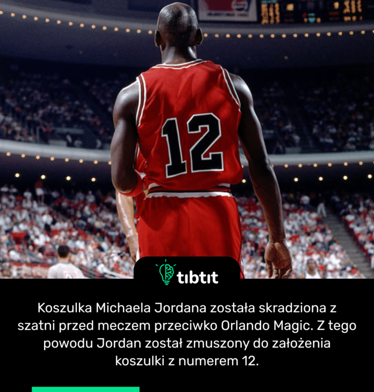 Koszulka Michaela Jordana została skradziona z szatni przed meczem przeciwko Orlando Magic. Z tego powodu Jordan został zmuszony do założenia koszulki z numerem 12.
