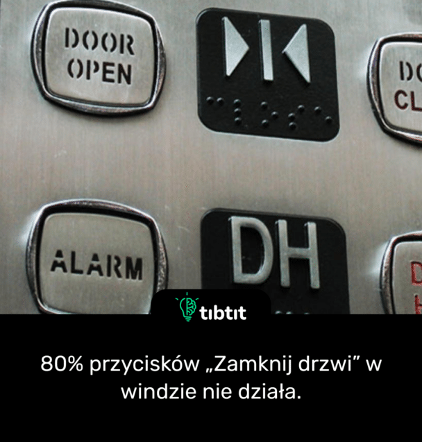 80% przycisków „Zamknij drzwi” w windzie nie działa.