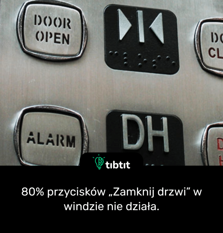 80% przycisków „Zamknij drzwi” w windzie nie działa.