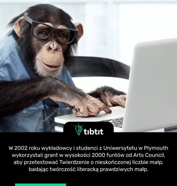 W 2002 roku wykładowcy i studenci z Uniwersytetu w Plymouth wykorzystali grant w wysokości 2000 funtów od Arts Council, aby przetestować Twierdzenie o nieskończonej liczbie małp, badając twórczość literacką prawdziwych małp.