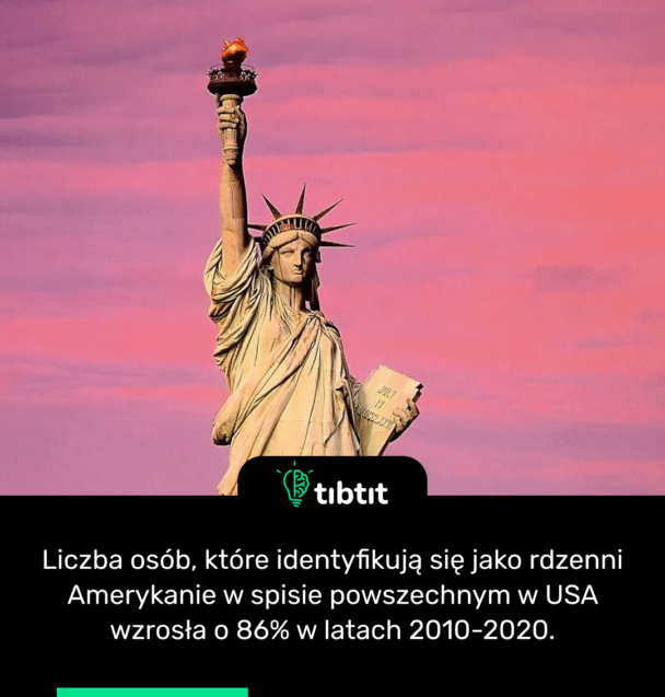 Liczba osób, które identyfikują się jako rdzenni Amerykanie w spisie powszechnym w USA wzrosła o 86% w latach 2010-2020.