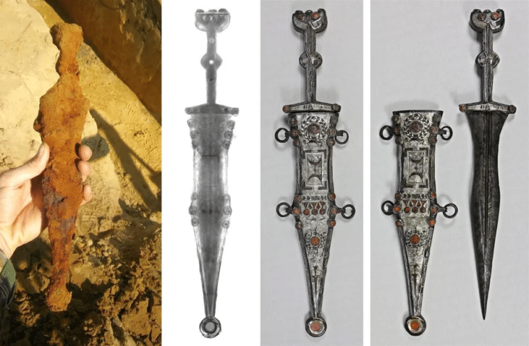 Sztylet rzymskiego legionisty, przed i po renowacji