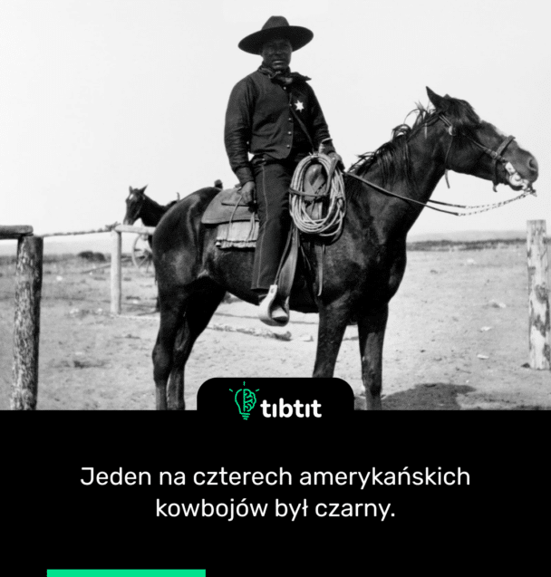 Jeden na czterech amerykańskich kowbojów był czarny.
