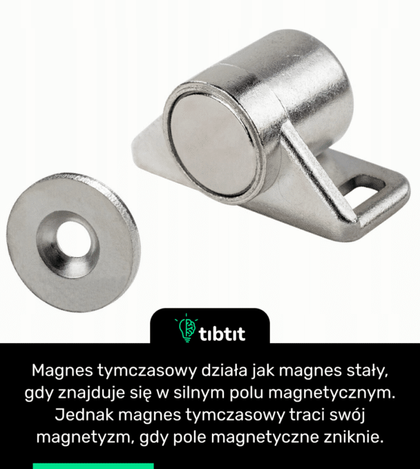Magnes tymczasowy działa jak magnes stały, gdy znajduje się w silnym polu magnetycznym. Jednak magnes tymczasowy traci swój magnetyzm, gdy pole magnetyczne zniknie.