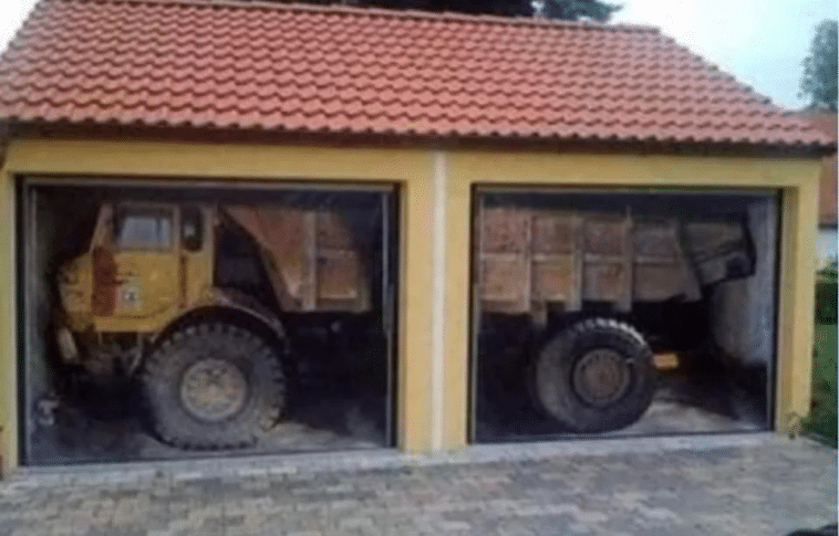 Ktoś pomalował drzwi garażowe, żeby zmylić ludzi